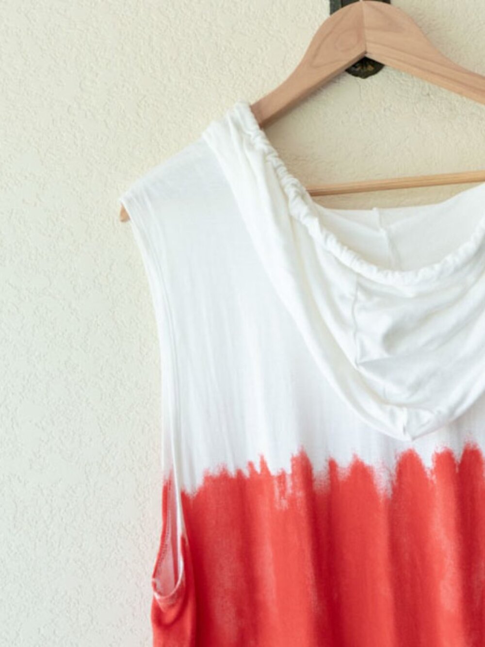 Live Well Active Hoodie Dress XL Tie Dye Red White Blue Sleeveless - Picture 9 of 12